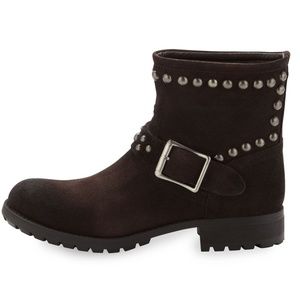 Kelsi Dagger Max Studded Boot, Dark Brown Leather